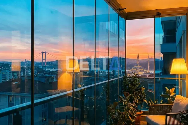 Balkon Camı Mavi Tonlu Cam Filmi Uygulamasısı - içeriyi göstermeyen cam filmi İstanbul uygulama örneği