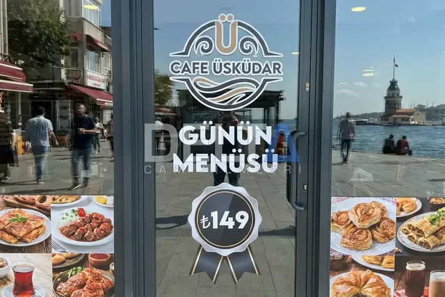 Restoran Cam Filmi Günün Menusu Uygulaması - içeriyi göstermeyen cam filmi İstanbul uygulama örneği