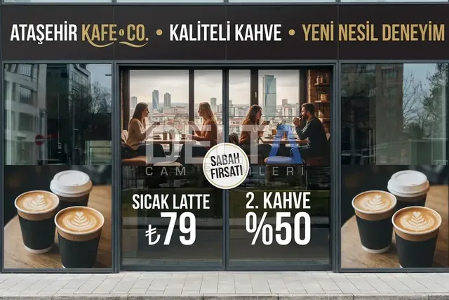 Restoran Cam Filmi Uygulamasısı - içeriyi göstermeyen cam filmi İstanbul uygulama örneği