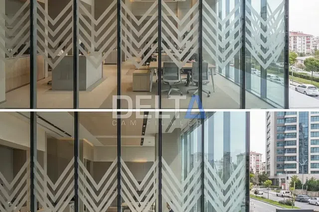 Ofis Zigzag Desenli Kumlama Folyo Uygulaması - içeriyi göstermeyen cam filmi İstanbul uygulama örneği